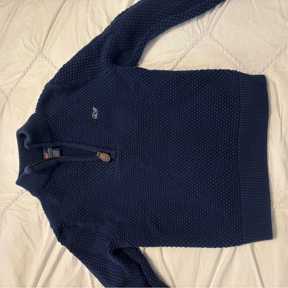 Vineyard Vines Navy Blue Zip Up Sweater